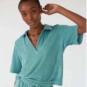 Aritzia wilfred sz XS free popsicle terry cloth polo